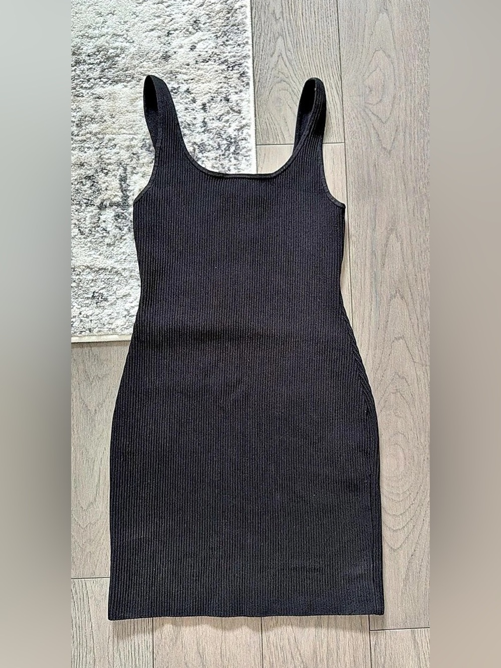 Babaton Black Ribbed Mini Dress Like New